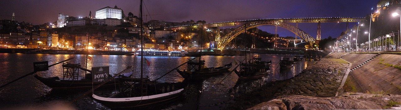Vue de la ville de Porto depuis les rives du fleuve Douro